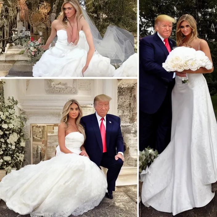 Image similar to donald trump instagram couple's wedding photo shoot