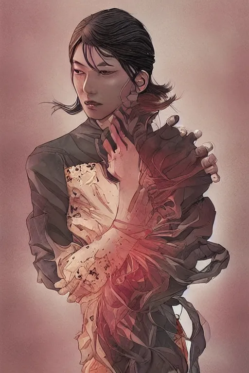 Prompt: something wrong with you, art by jacqueline e, color by bo feng lin