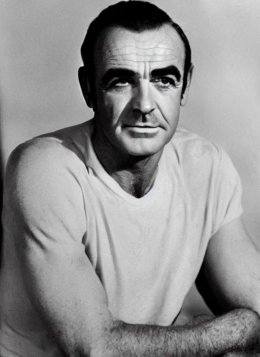 Image similar to young sean connery portrait, face and shoulders focus