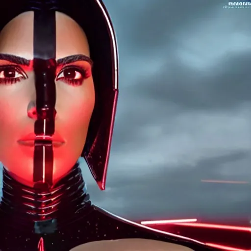 Image similar to kim kardashian in star wars as an evil sith, 8k resolution, full HD, cinematic lighting, award winning, anatomically correct