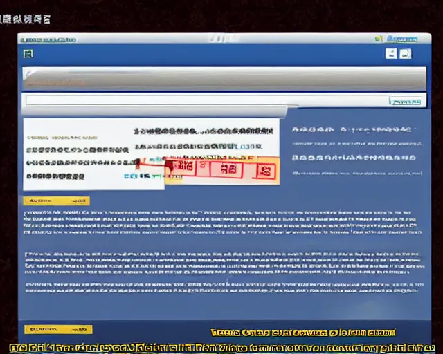 Image similar to old ancient chinese website full of spam. internet explorer window is glitching out. mum wtf