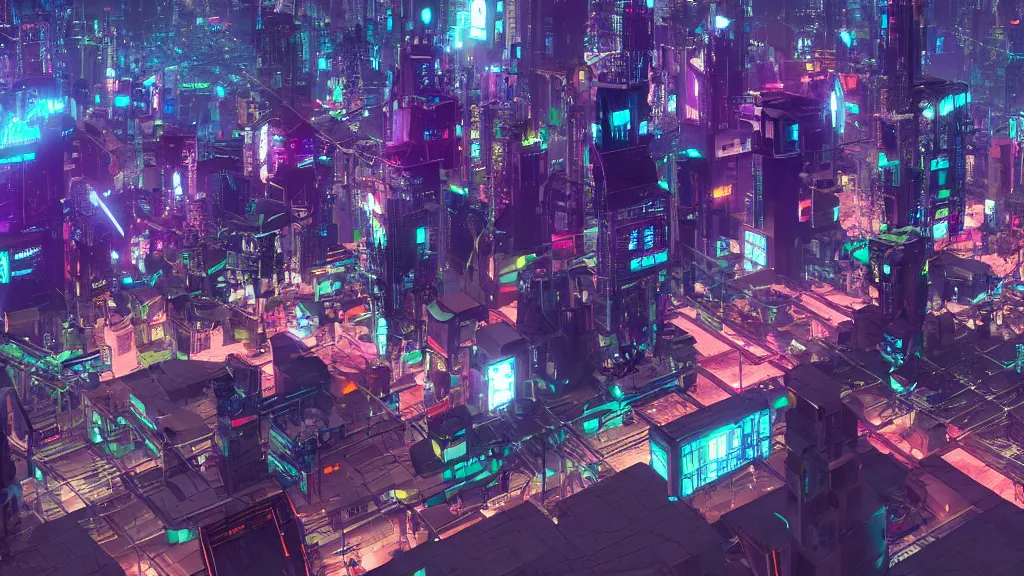 Image similar to cyberpunk city built in the sky, nighttime, fluorescent led, made in blender, octane render, cinematic, volumetric lighting, futuristic,, hyperrealistic, highly detailed, colourful 4 k hd