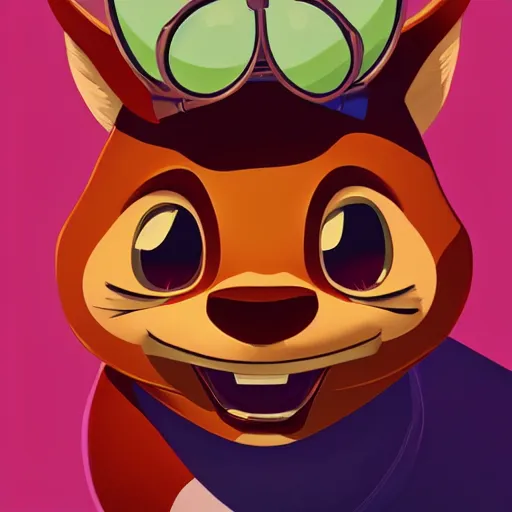 Image similar to face icon stylized minimalist chip'n dale : rescue rangers, loftis, cory behance hd by jesper ejsing, by rhads, makoto shinkai and lois van baarle, ilya kuvshinov, rossdraws global illumination