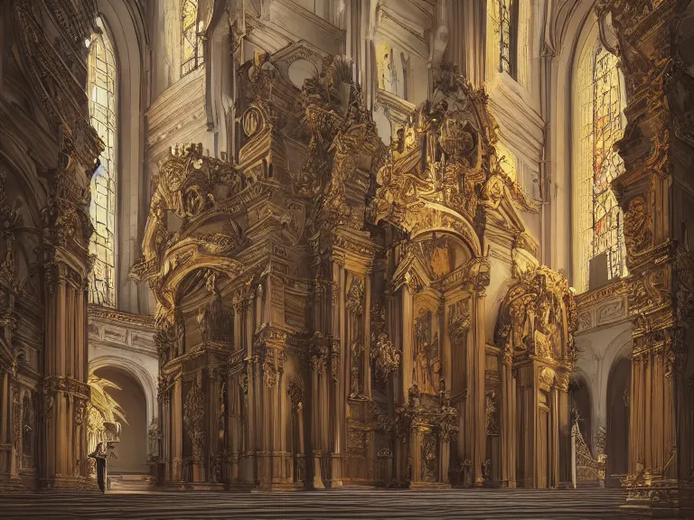 Image similar to full body portrait of a baroque cathedral 🍑, fantasy artwork, award winning, very very very very very very very beautiful scenery, artstation