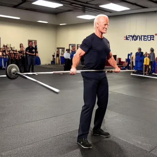 Prompt: muscular Biden Deadlifting