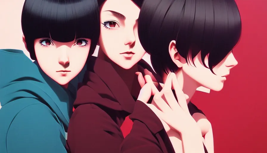 Image similar to the two complementary forces that make up all aspects and phenomena of life, by ilya kuvshinov