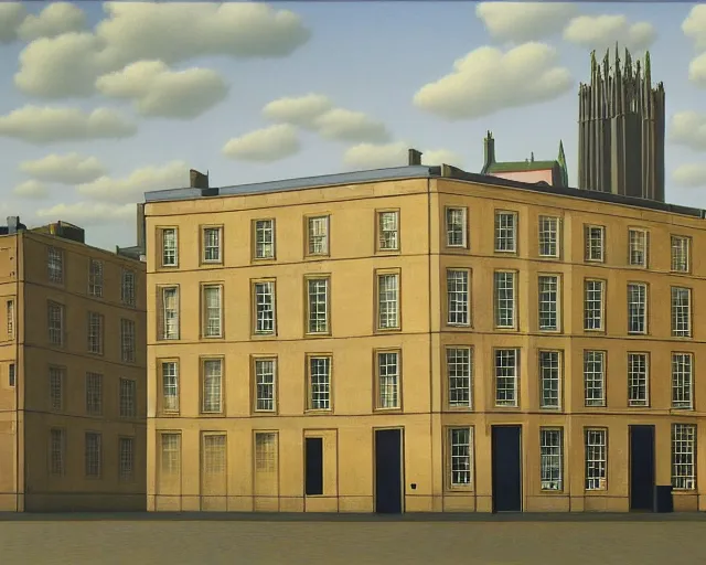 Prompt: newcastle upon tyne by rene magritte