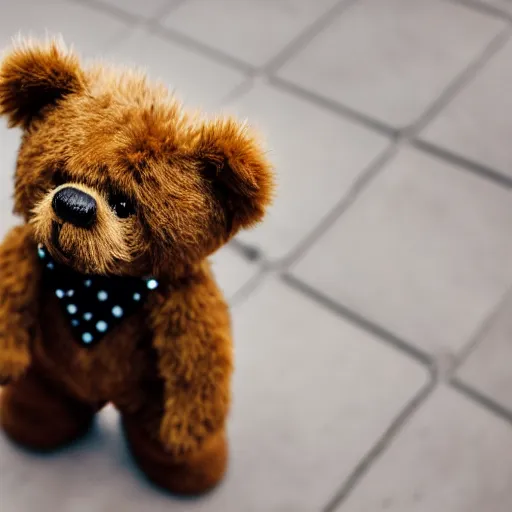 Image similar to a picture of a teddybear in a suit, inspirational, 4K, depth of field
