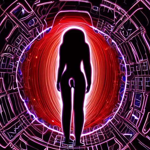 Image similar to love, diverse black hole cybersuits, from behind, connection rituals, wide wide angle, vivid, elaborate, highly detailed, beautiful lighting