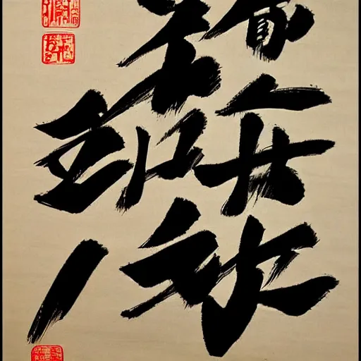 Prompt: beautiful Chinese calligraphy