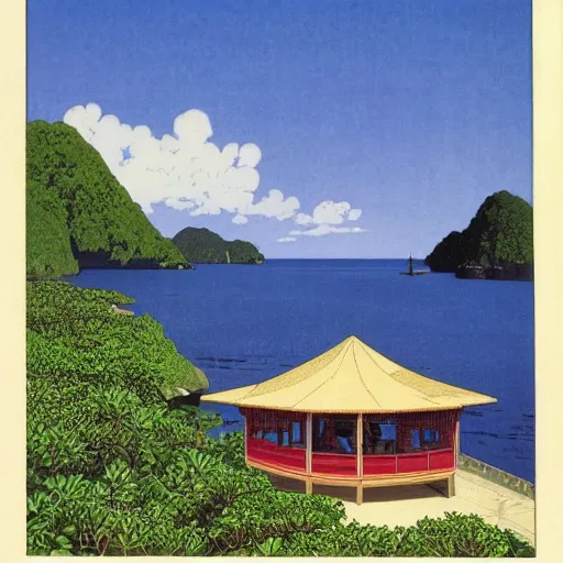 Prompt: Palawan Philippines, Hasui Kawase