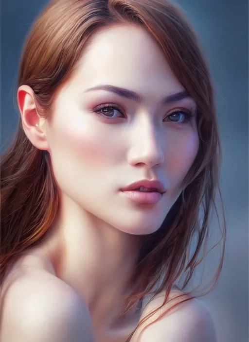 Image similar to photo of a gorgeous young woman in the style of stefan kostic, realistic, sharp focus, 8 k high definition, insanely detailed, intricate, elegant, art by stanley lau and artgerm