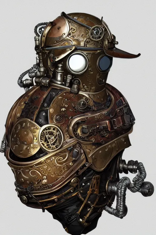 Image similar to steampunk helmet fantasy art mask robot ninja stylized digital illustration sharp focus, elegant intricate digital painting artstation concept art global illumination ray tracing advanced technology chaykin howard and campionpascale and cooke darwyn and davis jack