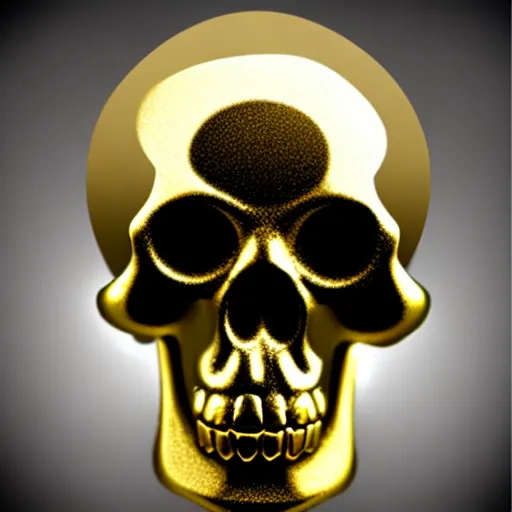 Image similar to marble scull with gold fluorish