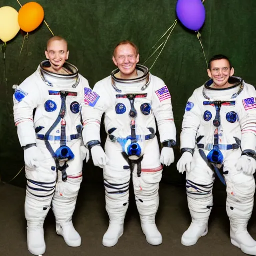 Prompt: astronauts on the moom birthday party photos