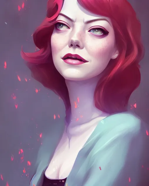 Image similar to a portrait of a beautiful full body Emma Stone vampire, art by lois van baarle and loish and ross tran and rossdraws and sam yang and samdoesarts and artgerm, digital art, highly detailed, intricate, sharp focus, Trending on Artstation HQ, deviantart, unreal engine 5, 4K UHD image