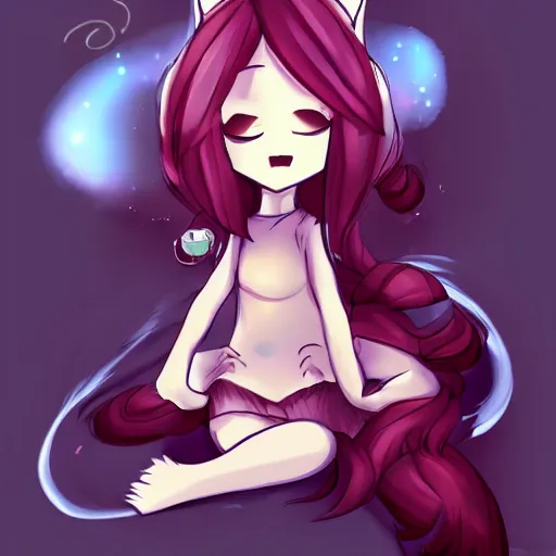 Image similar to sleeping chibi cat deviantart artstation cgsociety