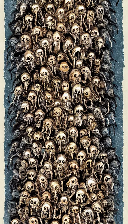 Prompt: a storm vortex made of many demonic eyes and teeth, by wes anderson,