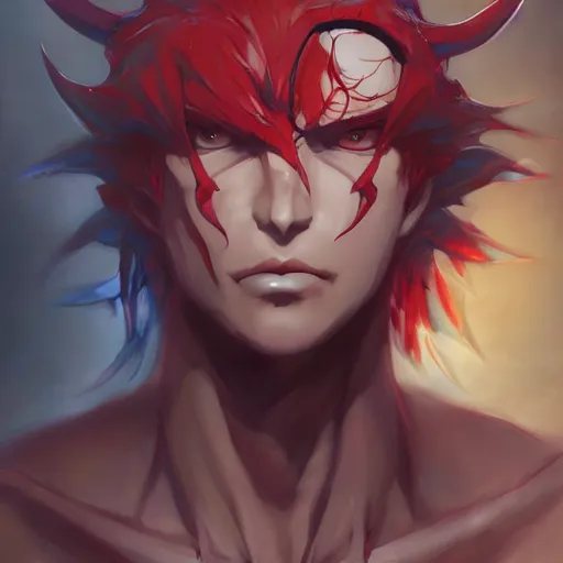 Image similar to Manga art of Devil boy, by Stanley Artgerm Lau, WLOP, Rossdraws, James Jean, Andrei Riabovitchev, Marc Simonetti, Yoshitaka Amano, ArtStation, CGSociety,