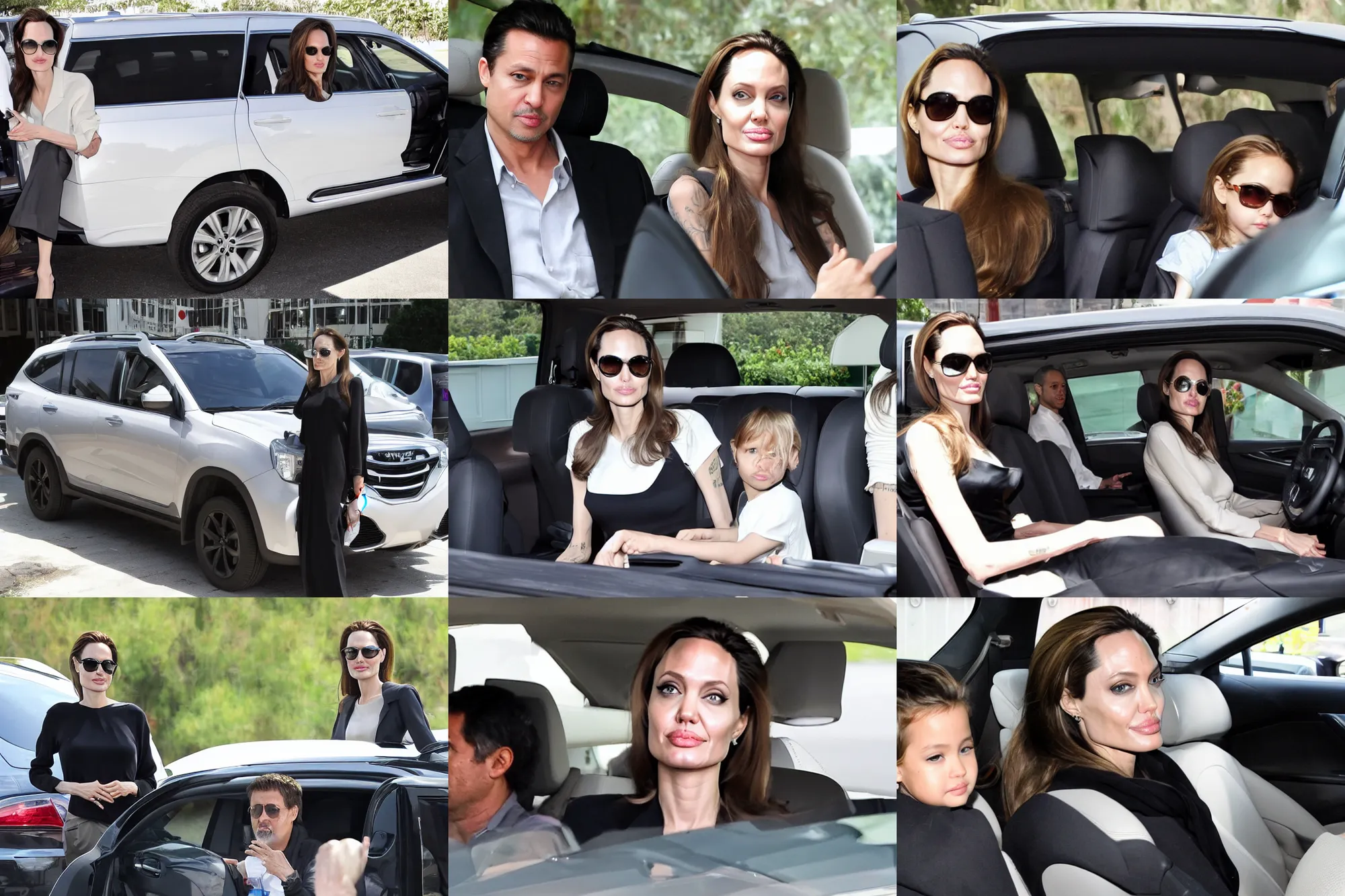 Image similar to angelina jolie sits in haval f 7