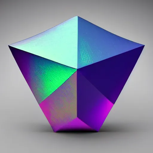 Image similar to low poly iridescent dimaond, prism