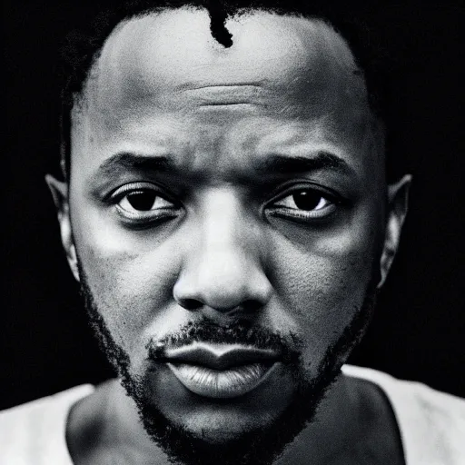Prompt: Kendrick Lamar photographed by Annie Leibovitz, portrait photography, 50mm 1.4, soft light, award-winning ,highly detailed, 8k, by Annie Leibovitz