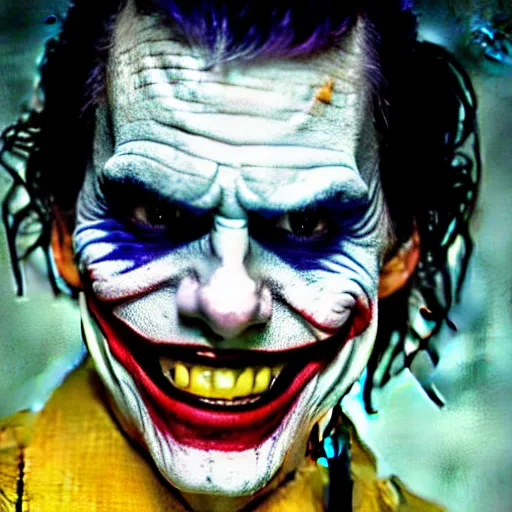 Image similar to uhd photorealisitc candid photo of tom cruise as the joker. correct makeup. correct face, accurate face. photo by annie leibowitz and steve mccurry