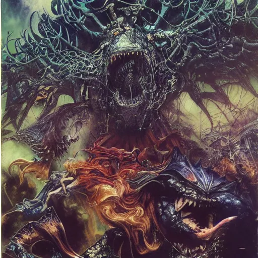 realistic detailed image of Creatures terrorizing an | Stable Diffusion