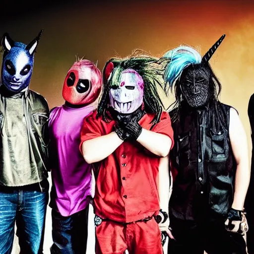 Image similar to slipknot my little pony