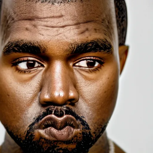 Image similar to the face of young kanye west at 3 1 years old, portrait by julia cameron, chiaroscuro lighting, shallow depth of field, 8 0 mm, f 1. 8