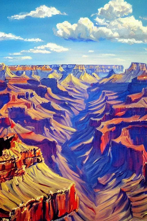 Prompt: bob ross painting of the grand canyon