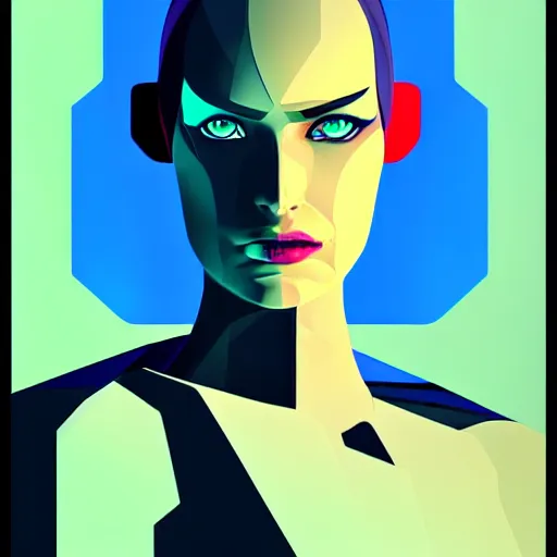 Prompt: portrait of female android by liam brazier