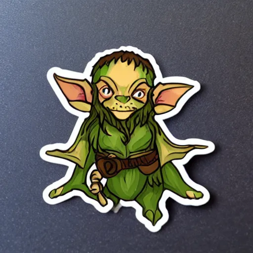 Image similar to cute d & d goblin druid character sticker