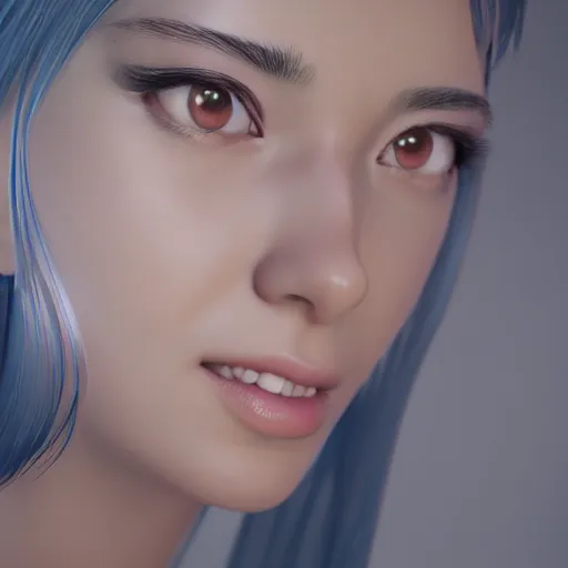 Image similar to Render of a beautiful 3d anime woman, octane render, unreal engine.