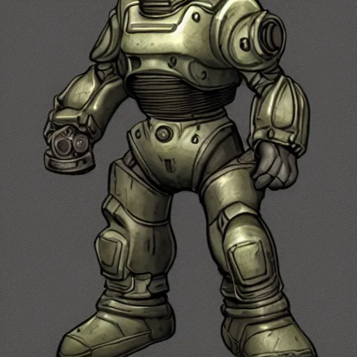 Prompt: Fallout T52 power armor