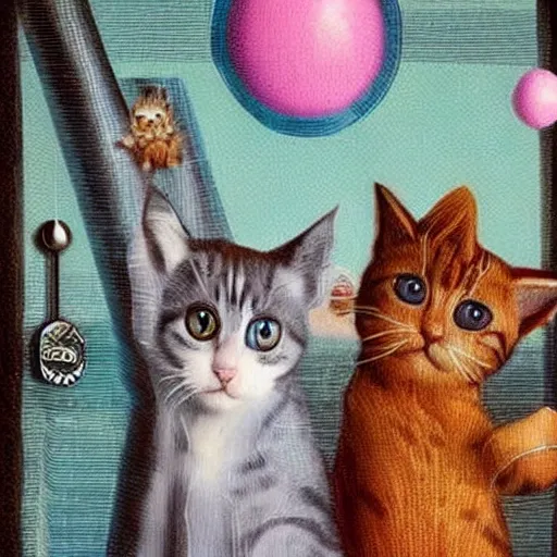 Prompt: cute cats, surrealism