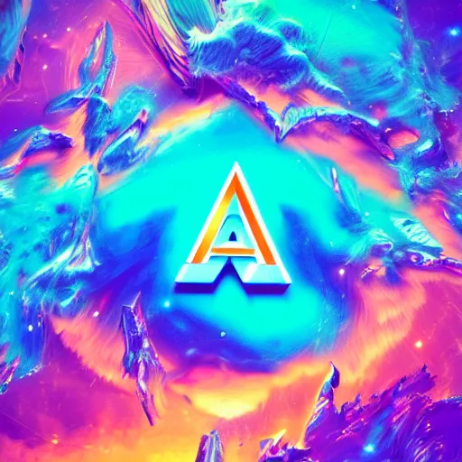 Image similar to a and w vaporwave logo, colorful, digital art, cosmic, 3 d high definition, trending on art station, photorealistic, high resolution, 8 k, octane, hyper detailed, insane details, intricate, elite, ornate, elegant trend, highly detailed and intricate, sharp focus, photography, unreal engine