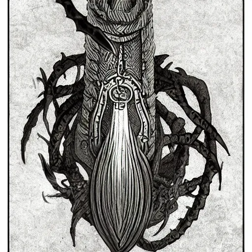 Image similar to tribal mead horn in the style of michael whelan and gustave dore