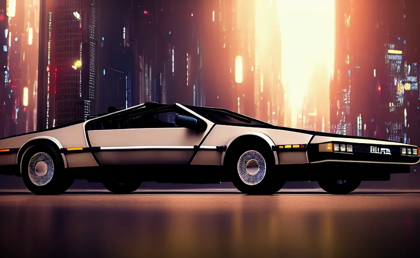 professional photo of delorean from low angle shot, | Stable Diffusion ...