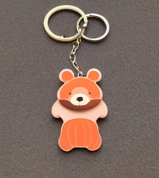 Image similar to keychain of a bear and a salmon