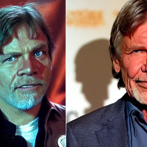 Image similar to mark hamill mixed with harrison ford