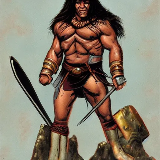 Image similar to conan the barbarian by frank frazzetta