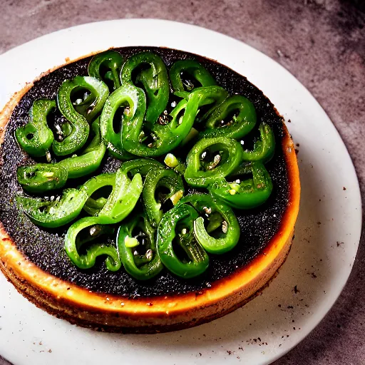 Prompt: a jalapeno cheesecake, 8k HD food photography,