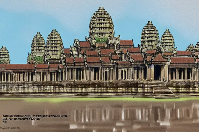 Image similar to Angkor Wat as a modern government building, digital painting, concept art by Jason Chan, artstation