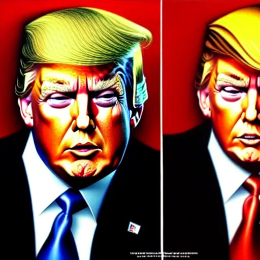 Image similar to portrait of donald trump in the style jason edmiston