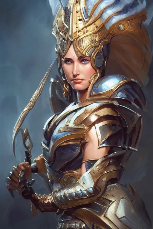 Image similar to amazon valkyrie athena, d & d, fantasy, portrait, highly detailed, headshot, digital painting, trending on artstation, concept art, sharp focus, illustration, art by artgerm and greg rutkowski and magali villeneuve