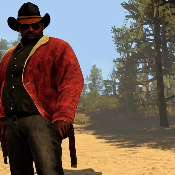 Image similar to screenshot of big smoke in red dead redemption