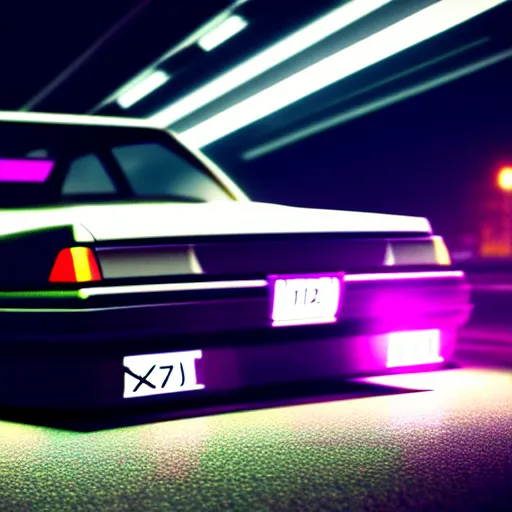 Image similar to a cyberpunk car JZX100 turbo at illegal car meet, Saitama prefecture, city midnight mist lights, cinematic color, photorealistic, highly detailed, 200MM