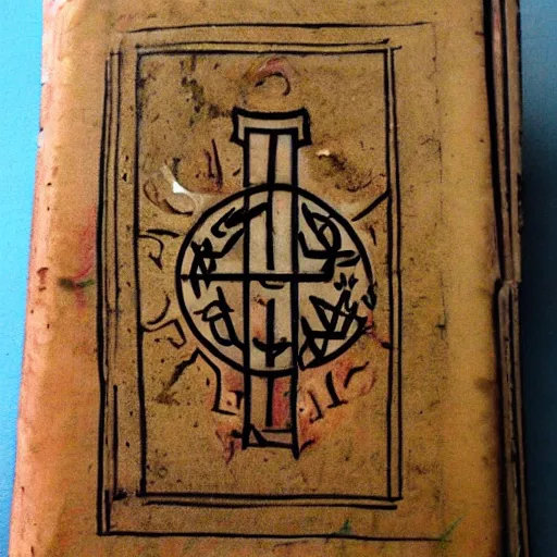 Image similar to magic holy fire iconography old book vintage bible occult rune sketch alchemy ink