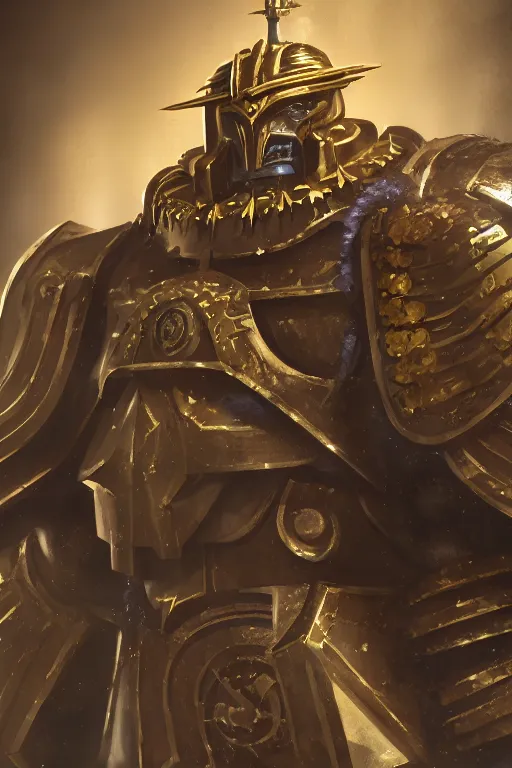 Image similar to armor portrait heros warhammer 4 0 k horus heresy fanart - the primarchs emperor by johannes helgeson animated with vfx concept artist & illustrator global illumination ray tracing hdr fanart arstation zbrush central hardmesh 8 k octane renderer comics stylized